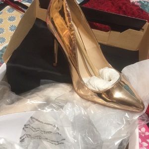 Rose Gold shiny heels
